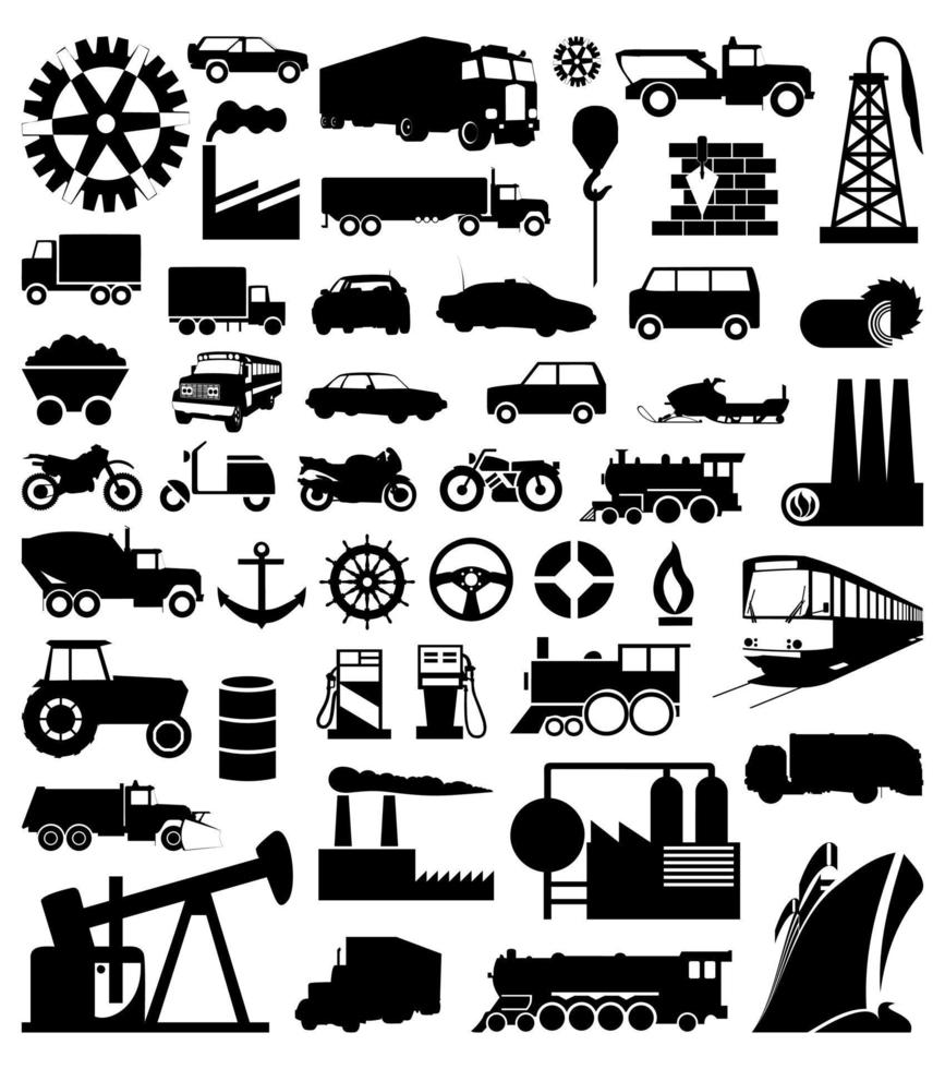 Collection transport of icons. A vector illustration