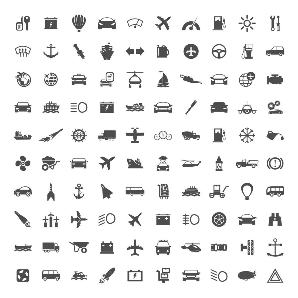 Collection transport of icons. A vector illustration