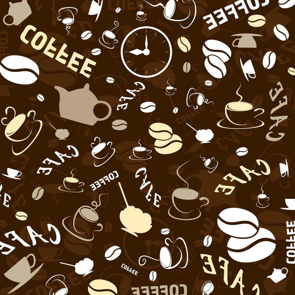Brown background on a coffee theme. A vector illustration