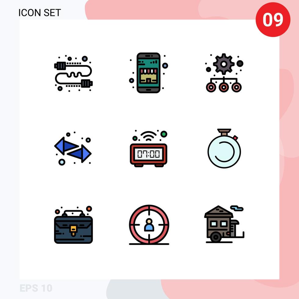 paquete de iconos de vector de stock de 9 signos y símbolos de línea para elementos de diseño de vector editables de flechas izquierda de compras digitales derechas