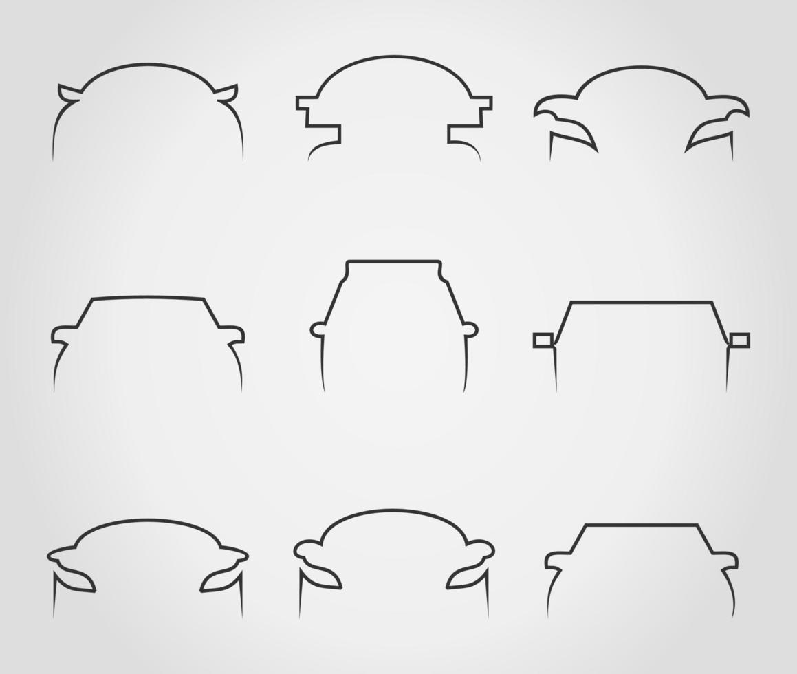 conjunto de iconos de coches. una ilustración vectorial vector