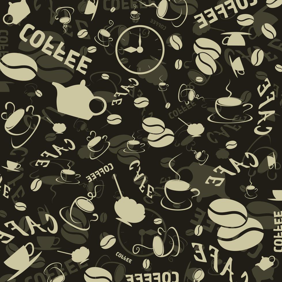Brown background on a coffee theme. A vector illustration