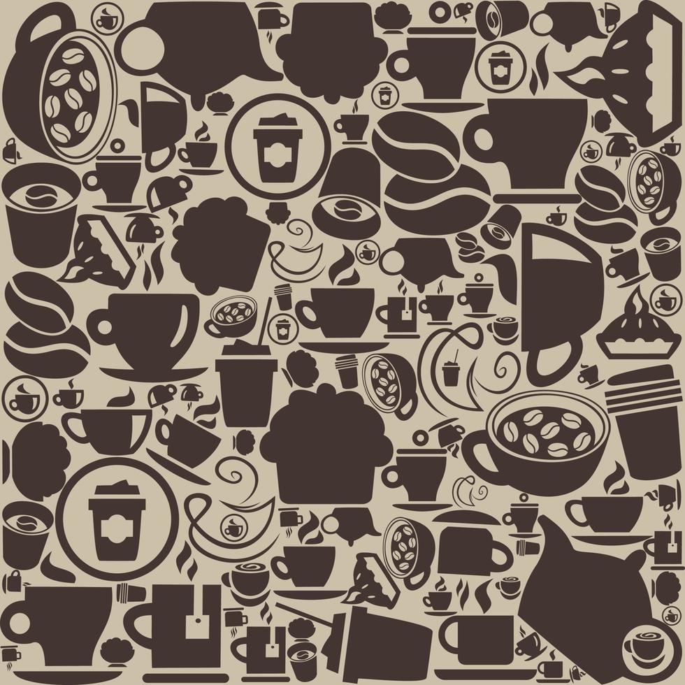 fondo marrón sobre un tema de café. una ilustración vectorial vector