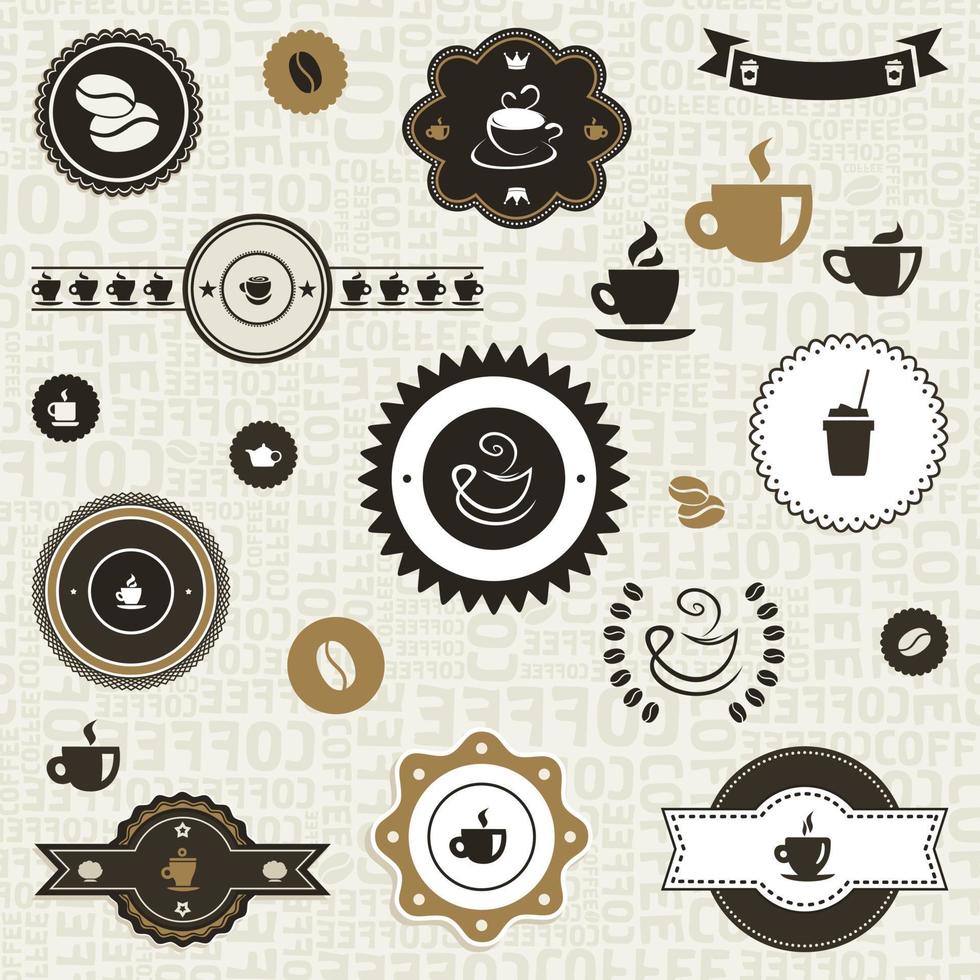Set of coffee labels. A vector illustration