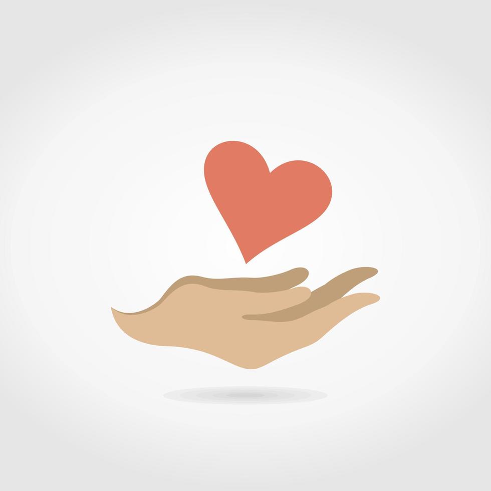 Hands hold heart. A vector illustration