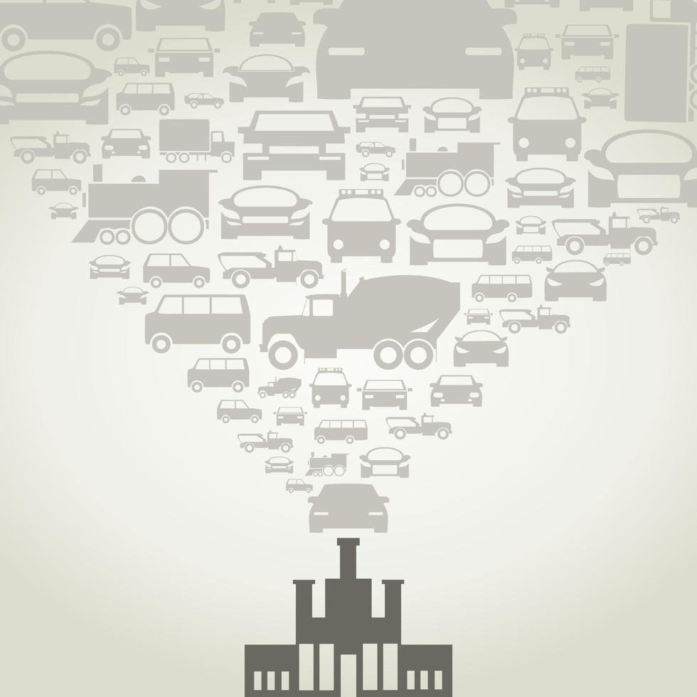 fábrica de automóviles la industria del transporte. una ilustración vectorial vector