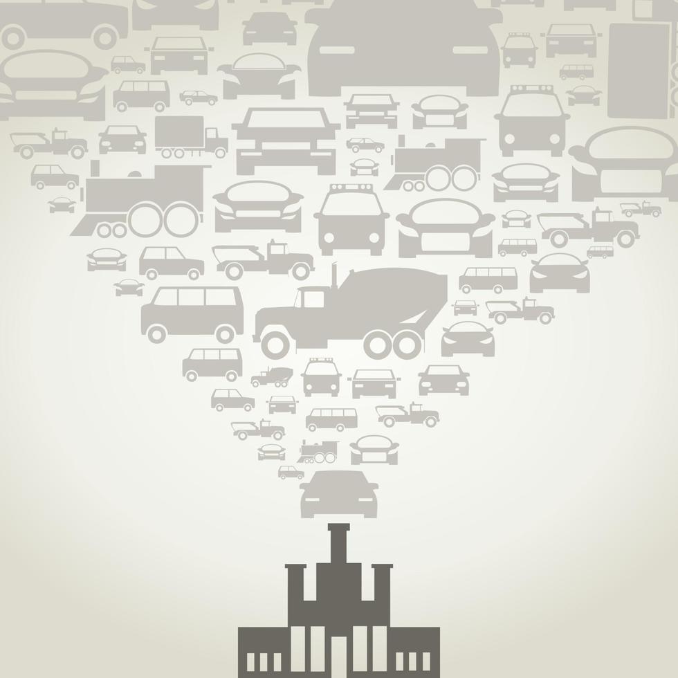 Automobile factory the industry transport. A vector illustration