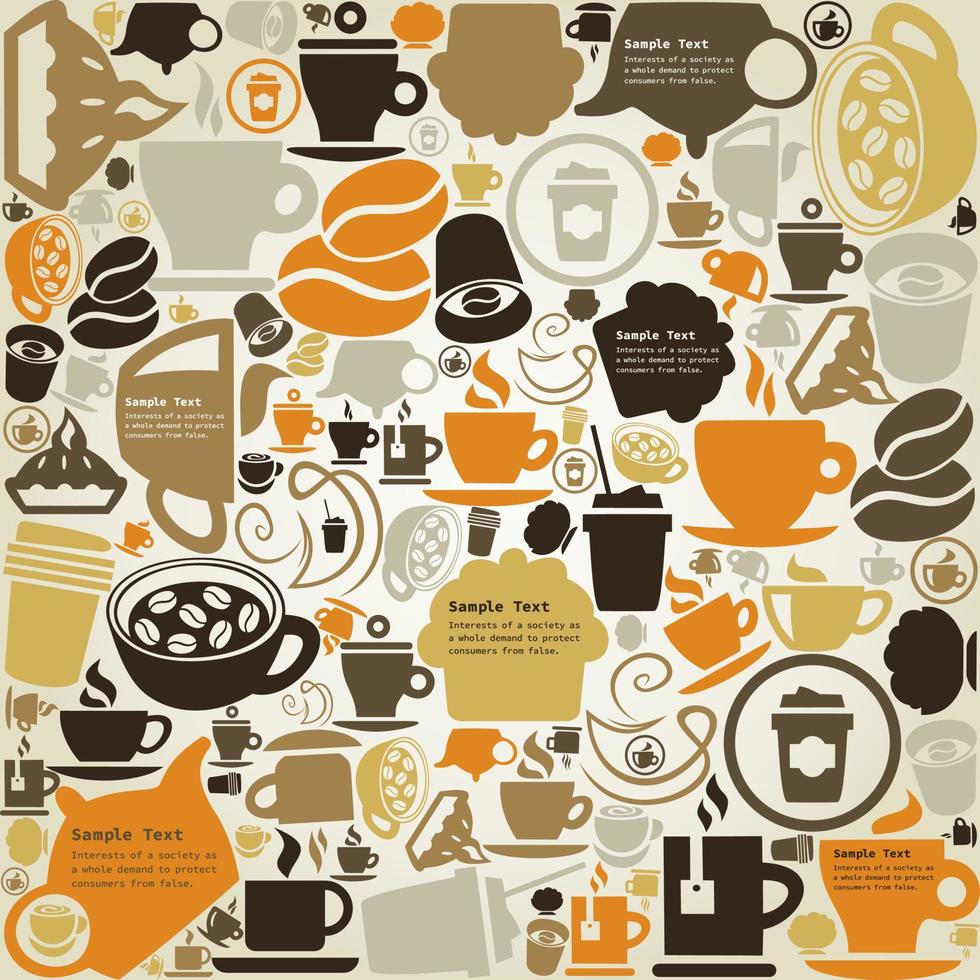Brown background on a coffee theme. A vector illustration