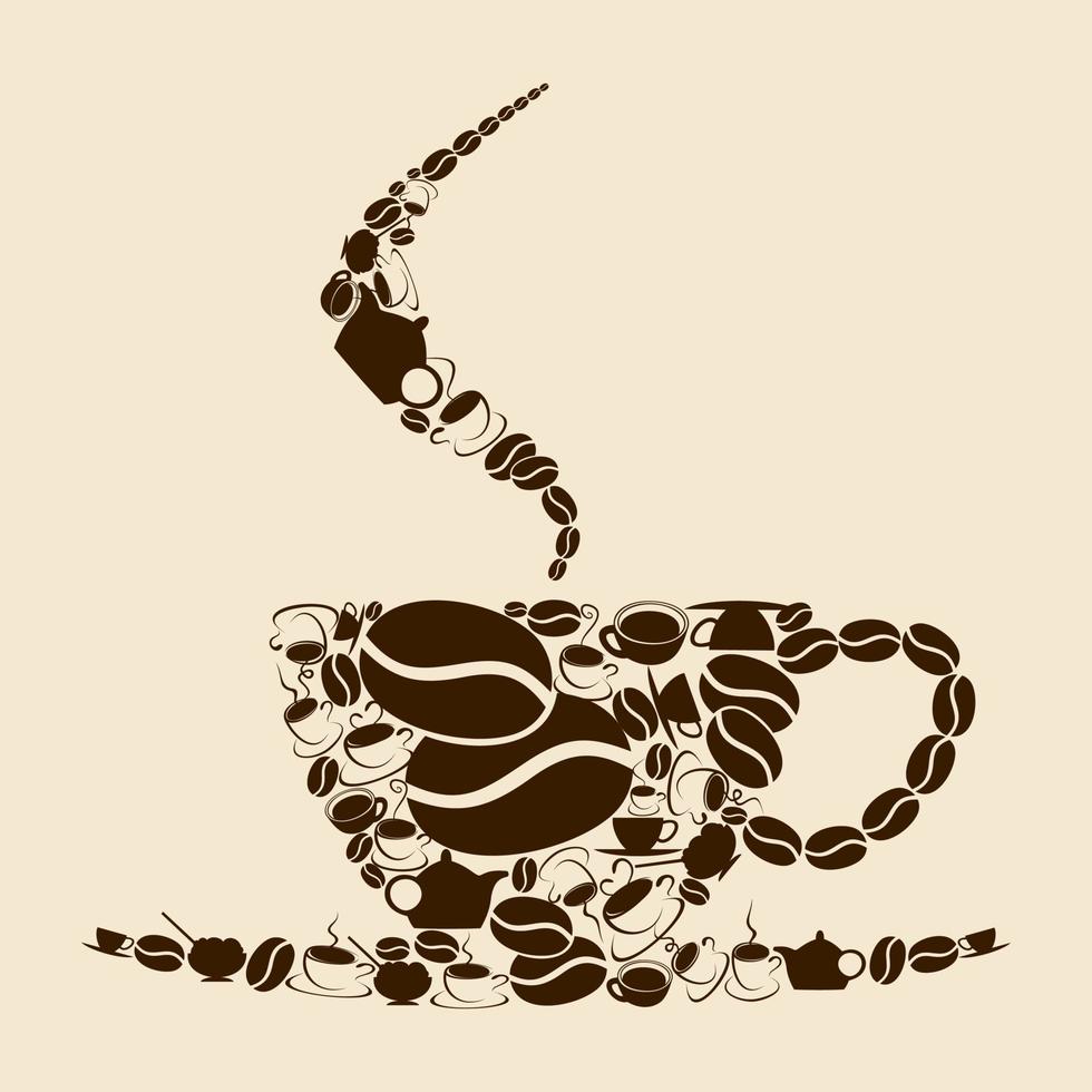 Cup of coffee a sign for design. A vector illustration