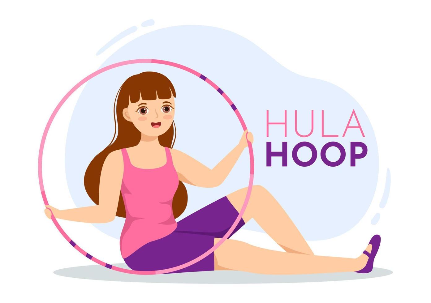 Hula Hoop Illustration with People Exercising Playing Hula Hoops and Fitness Training in Sports Activity Flat Cartoon Hand Drawn Templates vector