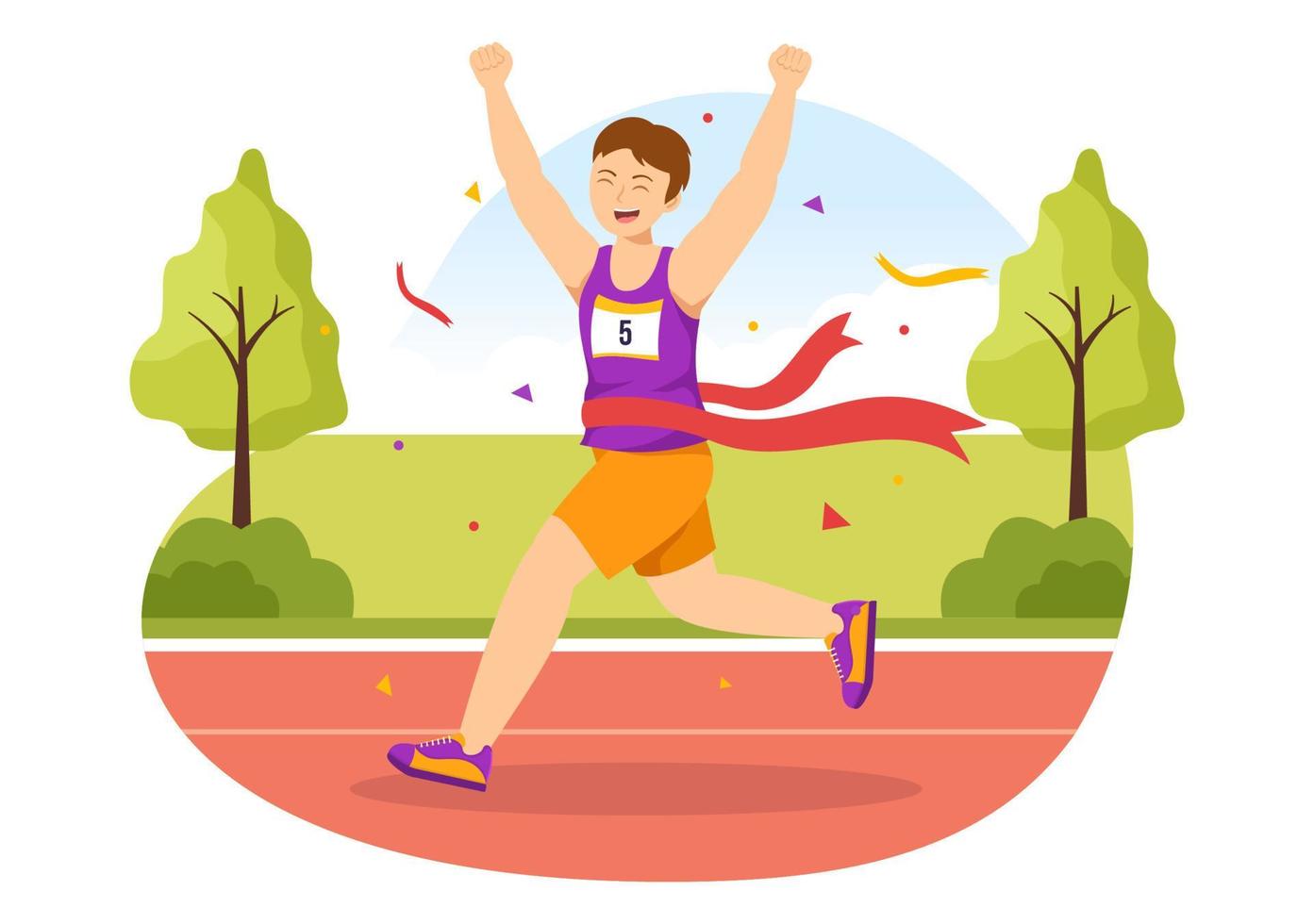 Marathon Race Illustration with People Running, Jogging Sport Tournament  and Run to Reach the Finish Line in Flat Cartoon Hand Drawn Template  17184661 Vector Art at Vecteezy