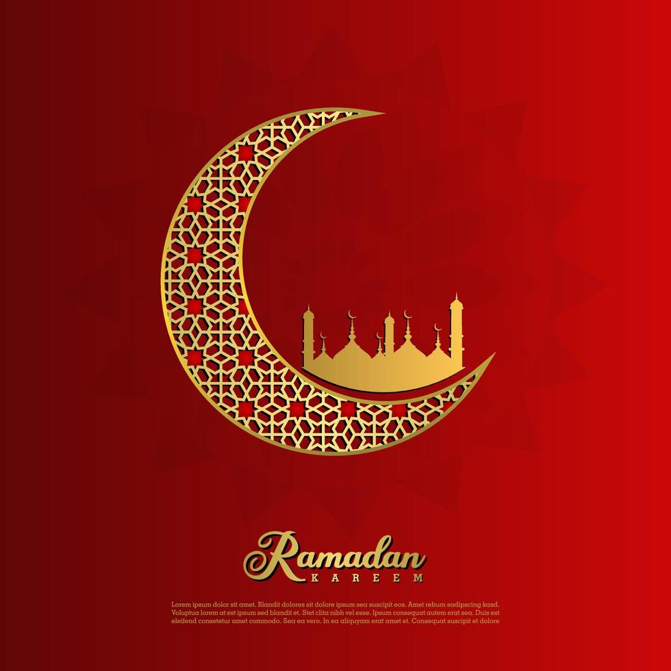 fondo de diseño de tarjeta de saludo islámico ramadan kareem con adorno moderno vector