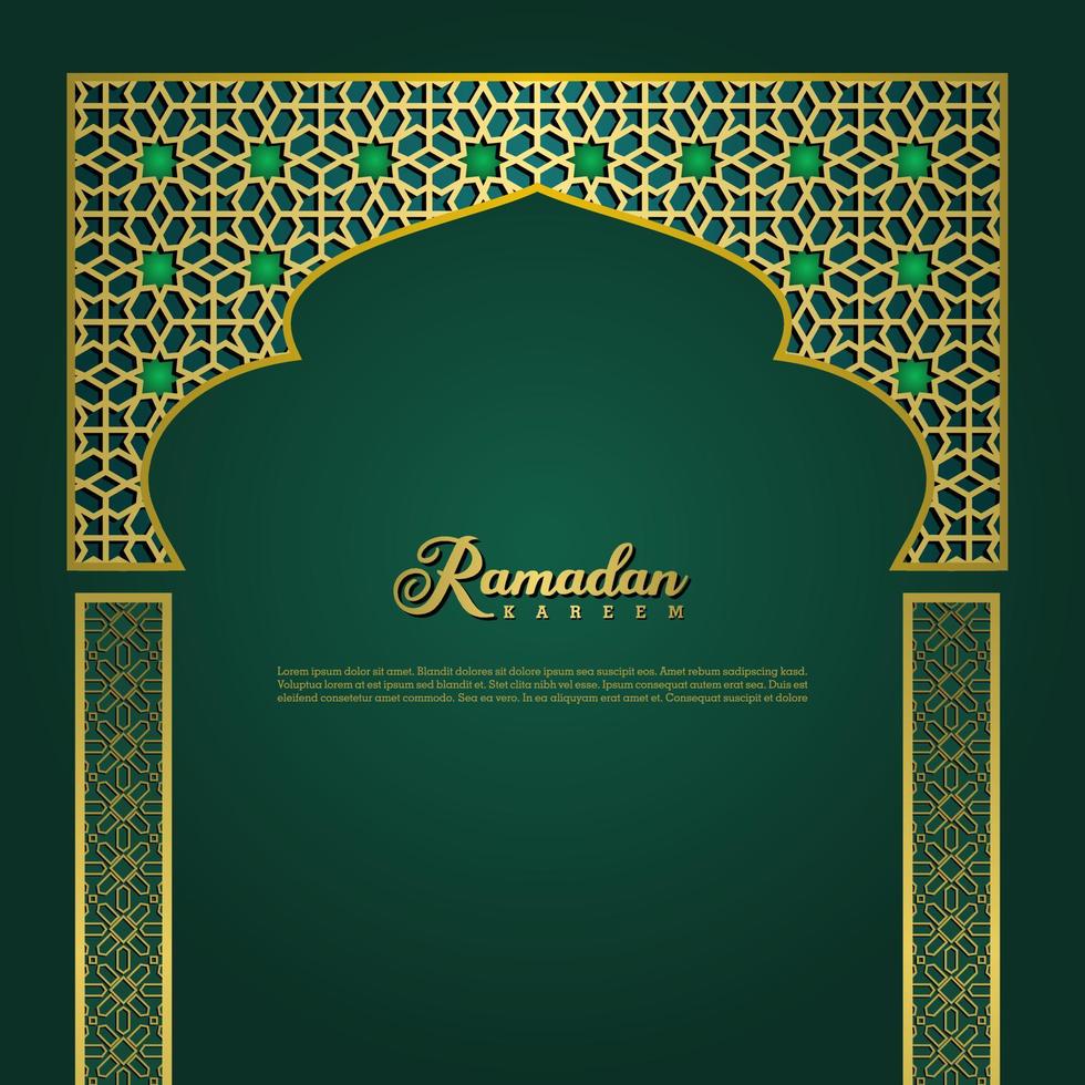 islamic greeting ramadan kareem card design background with modern ornament vector