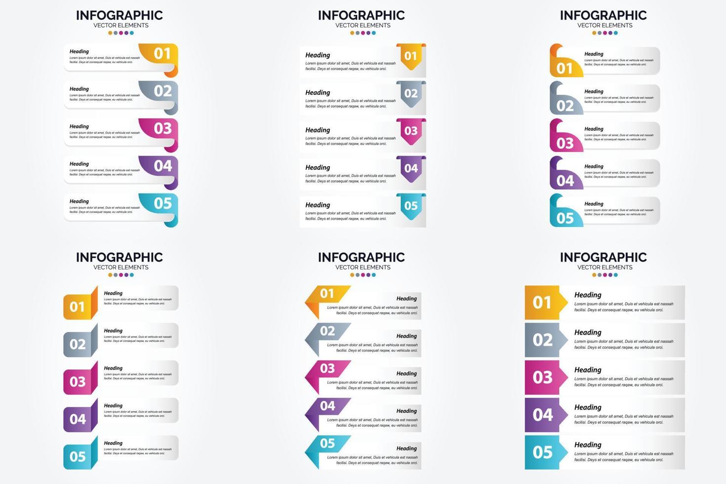 este conjunto de ilustraciones vectoriales es perfecto para crear infografías para publicidad. folletos volantes y revistas. vector