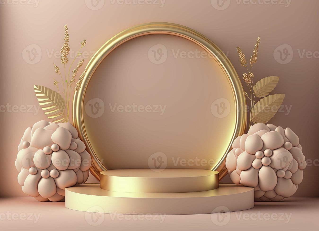 Luxury background with pink podium element photo