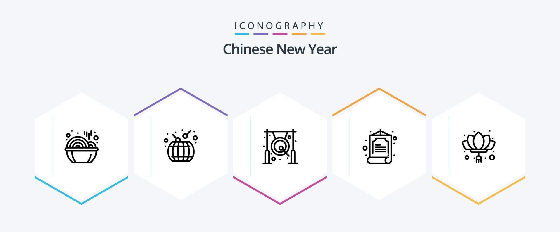 Chinese New Year 25 Line icon pack including chinese. zhihu. asian. chinese. metal vector