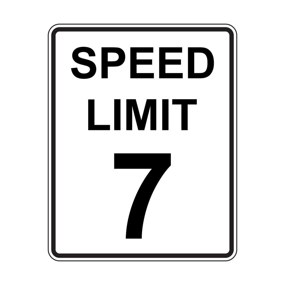 7 MPH road traffic sign icon vector for graphic design, logo, website, social media, mobile app, UI illustration