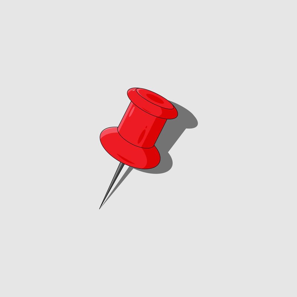 red pin with shadow vector