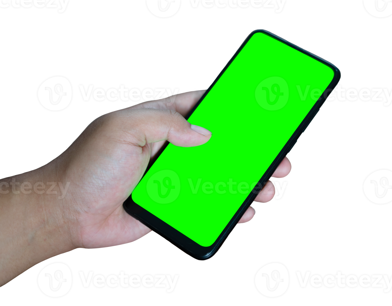 Hand hält ein Telefon png