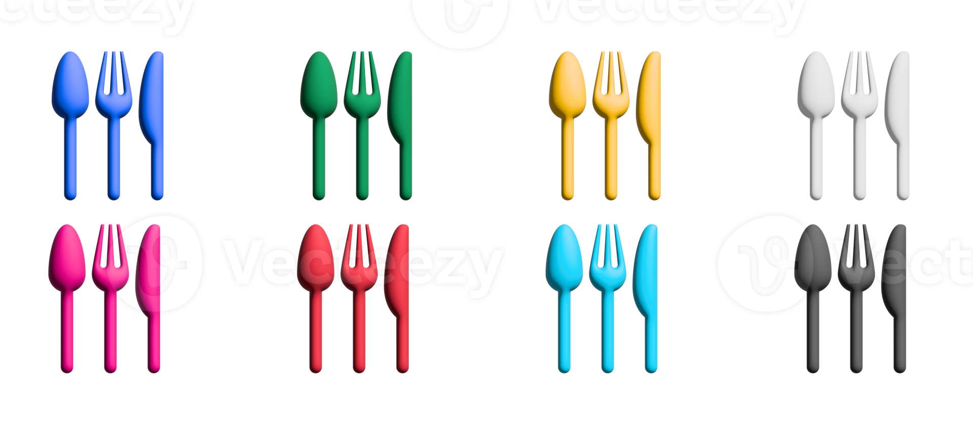 conjunto de iconos de restaurante, elementos gráficos de símbolos coloridos png