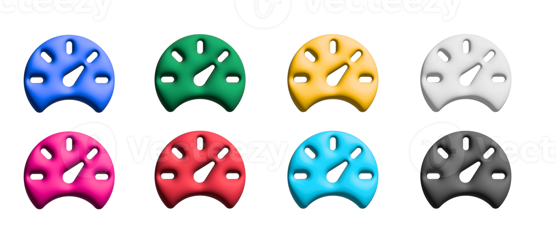 conjunto de iconos de velocímetro, elementos gráficos de símbolos coloridos png