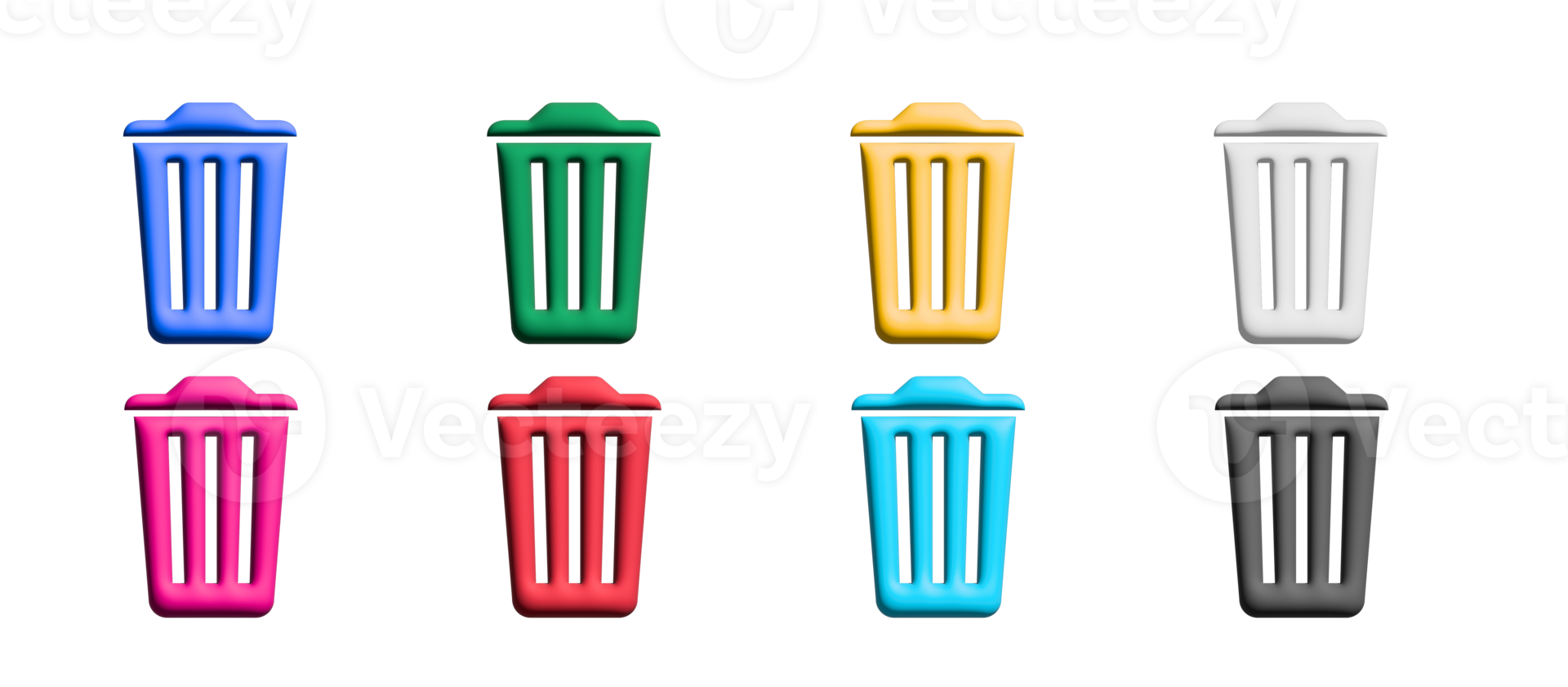 spazzatura icona impostare, colorato simboli grafico elementi png