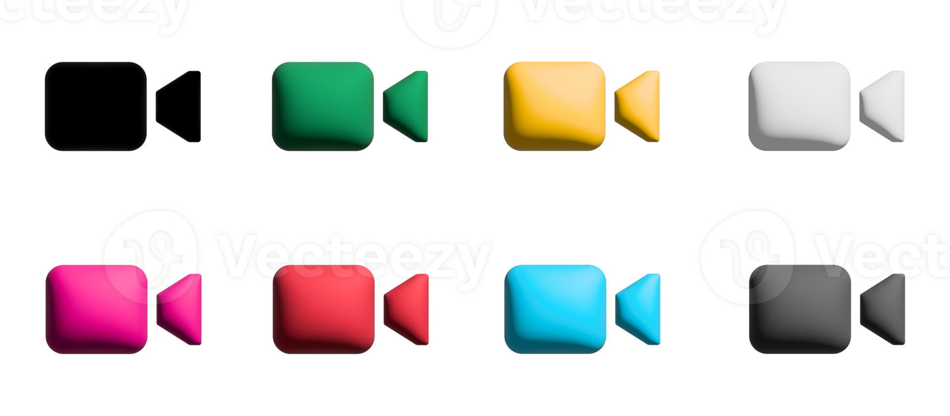 video cam icon set, colorful symbols graphic elements png