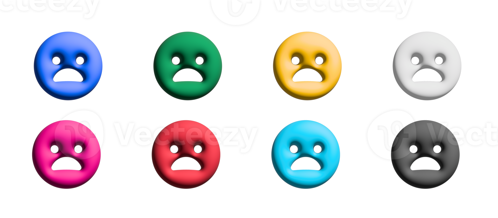 sad icon set, colorful symbols graphic elements png