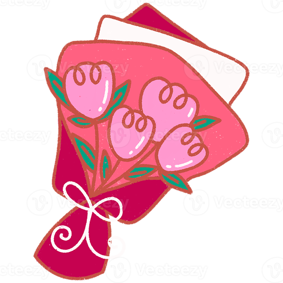 Gift Bouquet Valentine Hand Drawn png