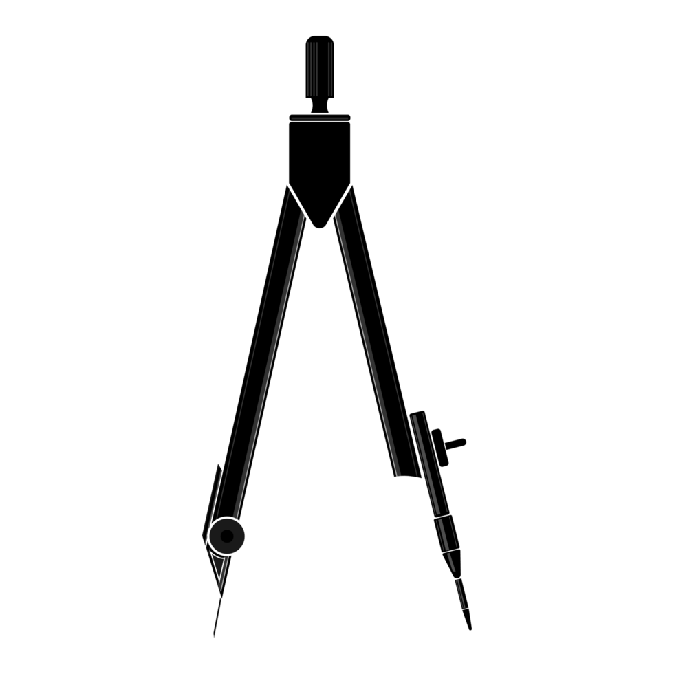 nero bussola è Usato per disegnare cerchi e geometrico forme png