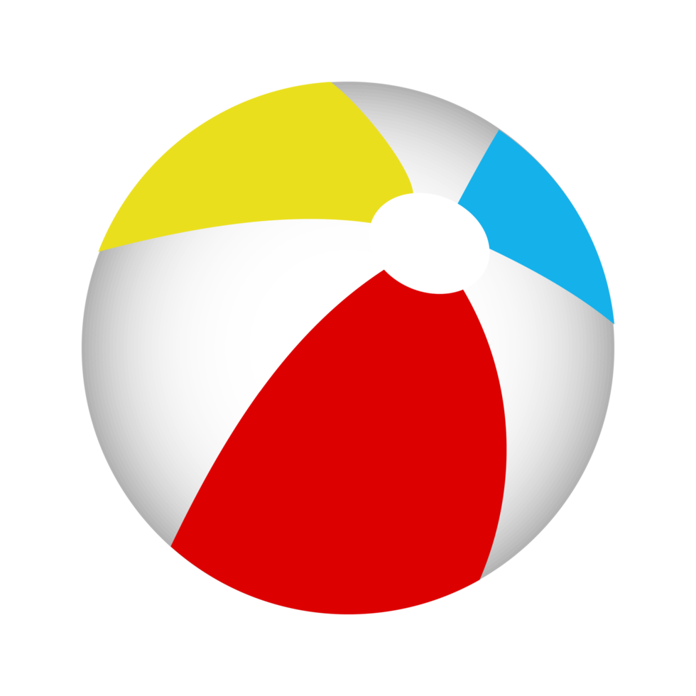 una pelota de playa para colorear roja, amarilla y azul. png