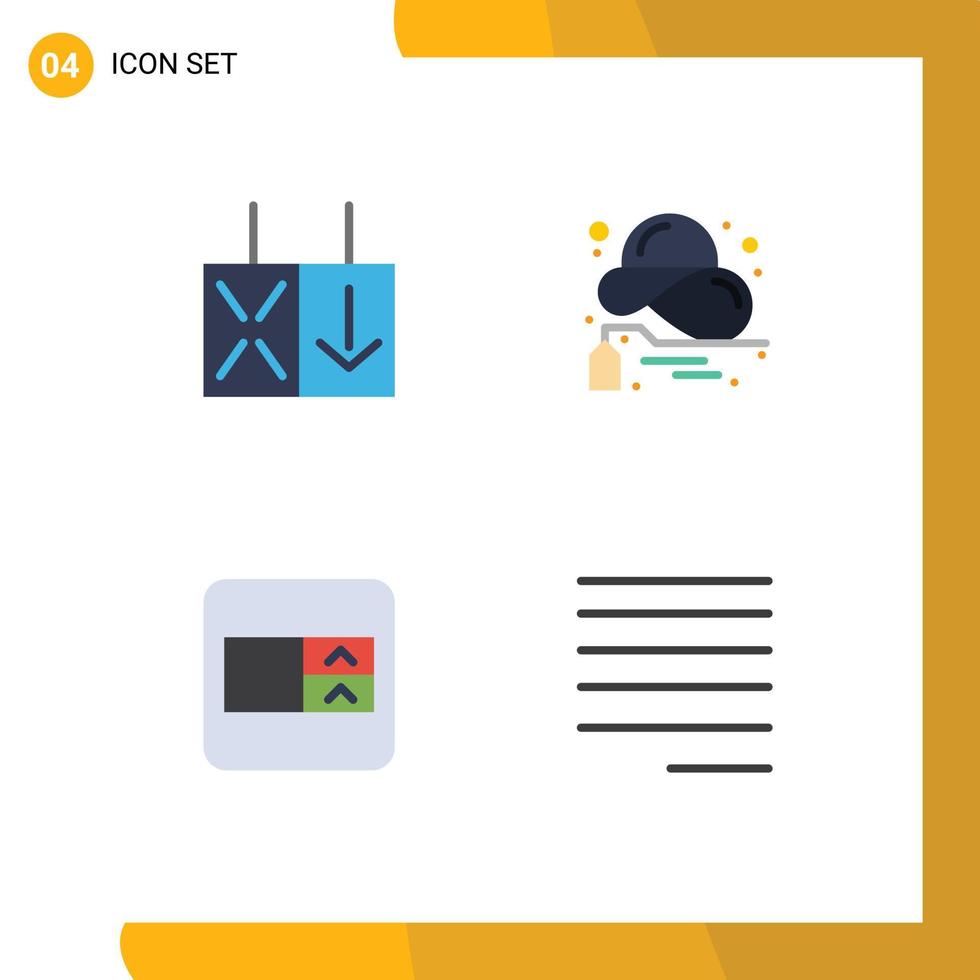 Universal Icon Symbols Group of 4 Modern Flat Icons of light select box buy sale align Editable Vector Design Elements