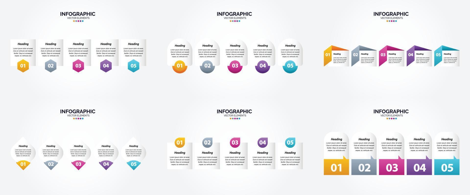 use estas ilustraciones vectoriales para crear infografías llamativas para publicidad. folletos volantes y revistas. vector