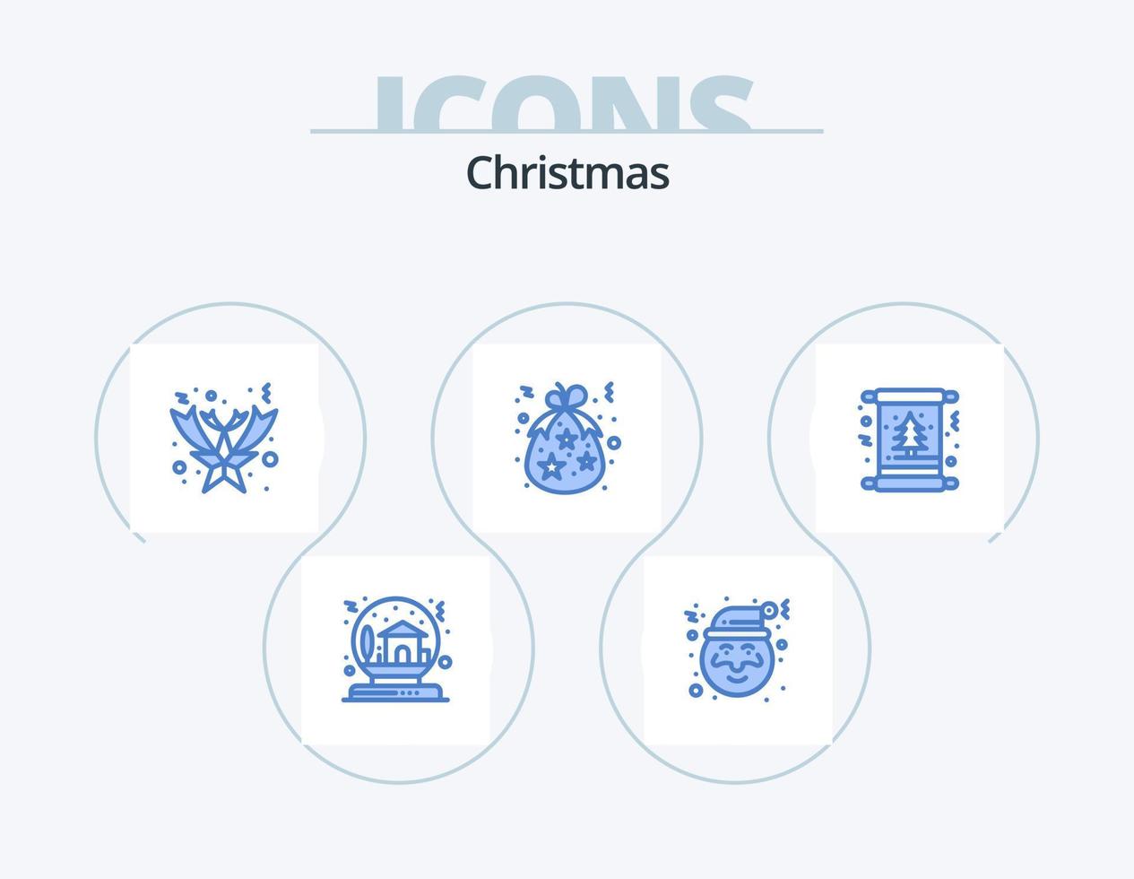 paquete de iconos azul de navidad 5 diseño de iconos. Navidad. Días festivos. Navidad. regalo. nacimiento vector