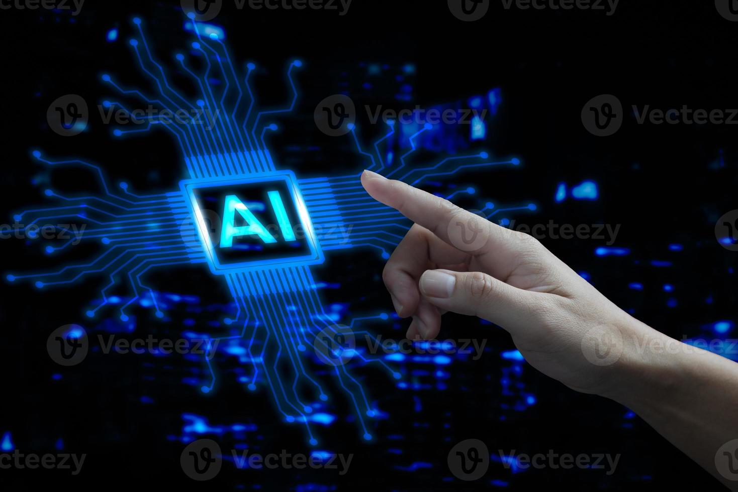 AI Learning and Artificial intelligence Machine Learning Business Internet modern Technology and networking Concept. photo