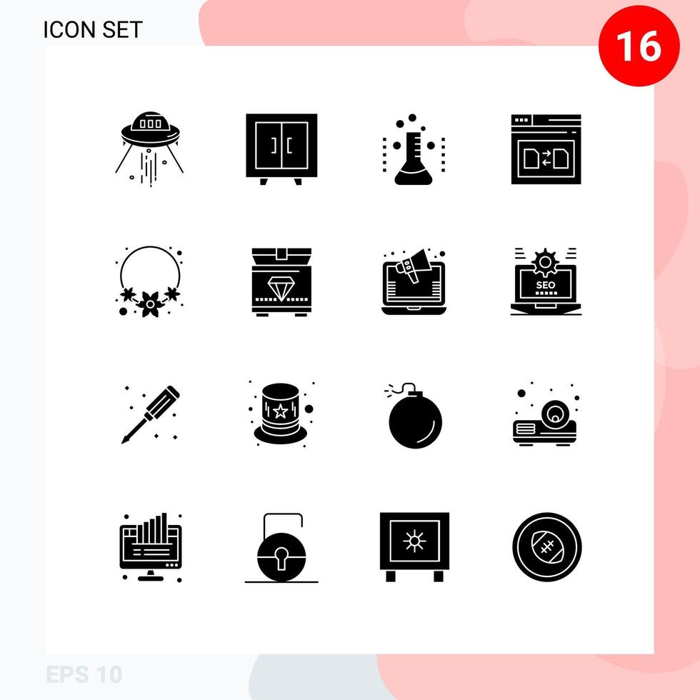 16 Creative Icons Modern Signs and Symbols of file secure school page laboratory Editable Vector Design Elements