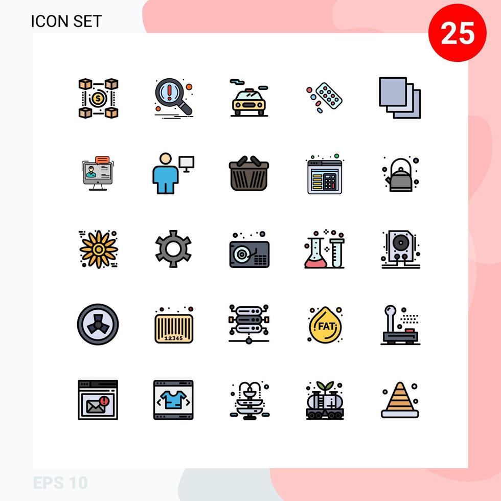 Set of 25 Modern UI Icons Symbols Signs for group treatment search tablet medicine Editable Vector Design Elements