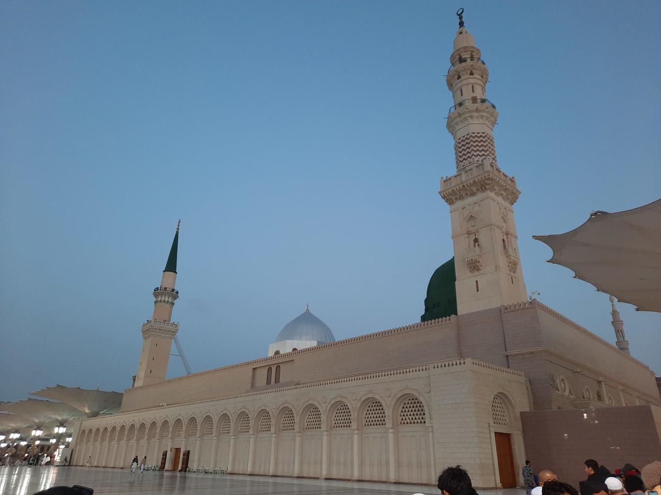 Medina, Saudi Arabia, Dec 2022 - Beautiful view of the outer courtyard of Masjid al-Nabawi, Madinah. photo