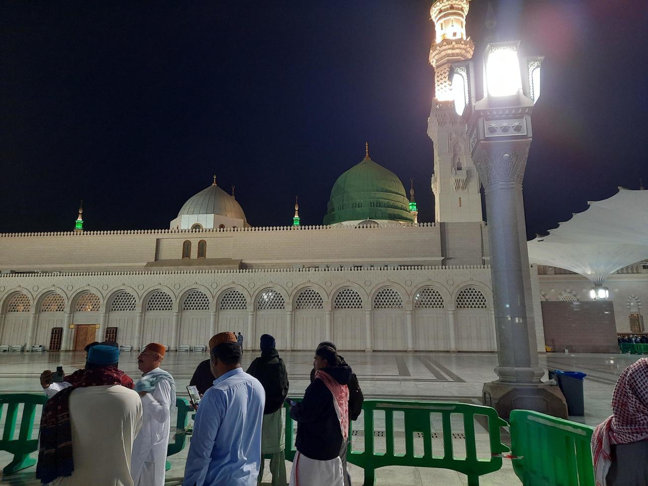 Medina, Saudi Arabia, Dec 2022 - Beautiful view of the outer courtyard of Masjid al-Nabawi, Madinah. photo