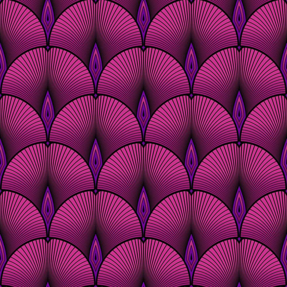 BLACK SEAMLESS VECTOR BACKGROUND WITH PINK GINKGO BILOBA LEAVES