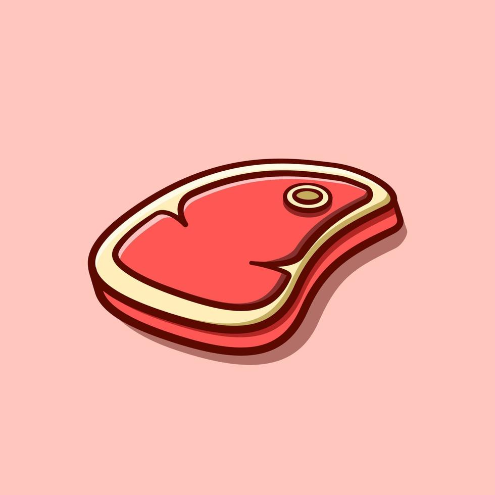 steak cute illustration concept in cartoon style vector
