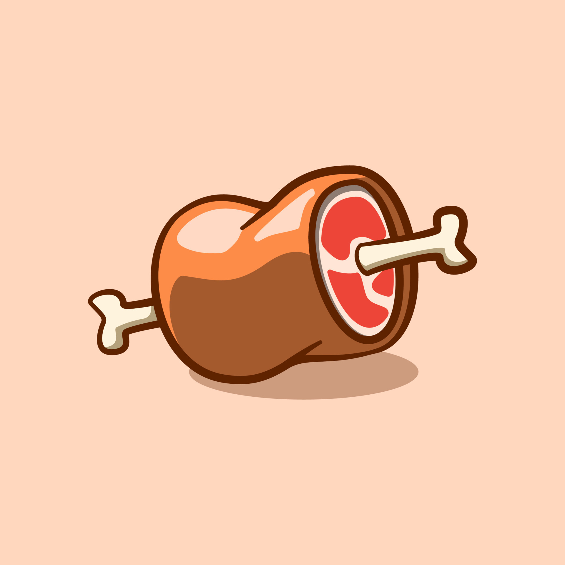 cute illustration concept of meat on bone in cartoon style 17186774