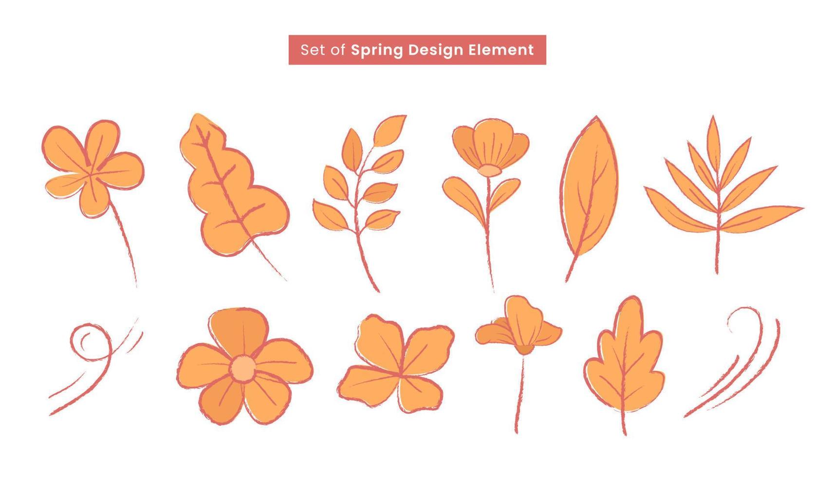 Set of Aesthetic Nature Elements for Spring or Autumn Design vector