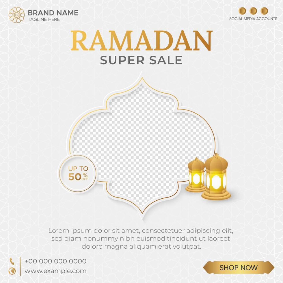 Ramadan Kareem sale banner social media post vector