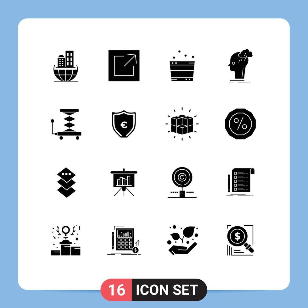 16 Creative Icons Modern Signs and Symbols of construction thinking relax idea creative Editable Vector Design Elements