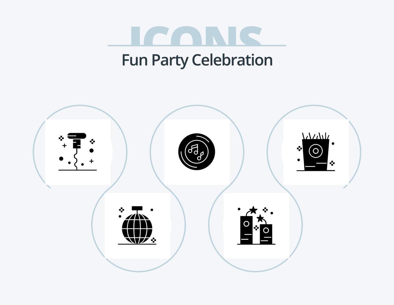 paquete de iconos de glifo de fiesta 5 diseño de iconos. jugador. musical. Días festivos. música. misceláneas vector