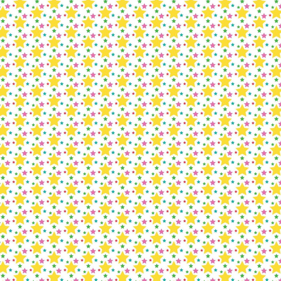 seamless colourful stars doddle the background pattern vector