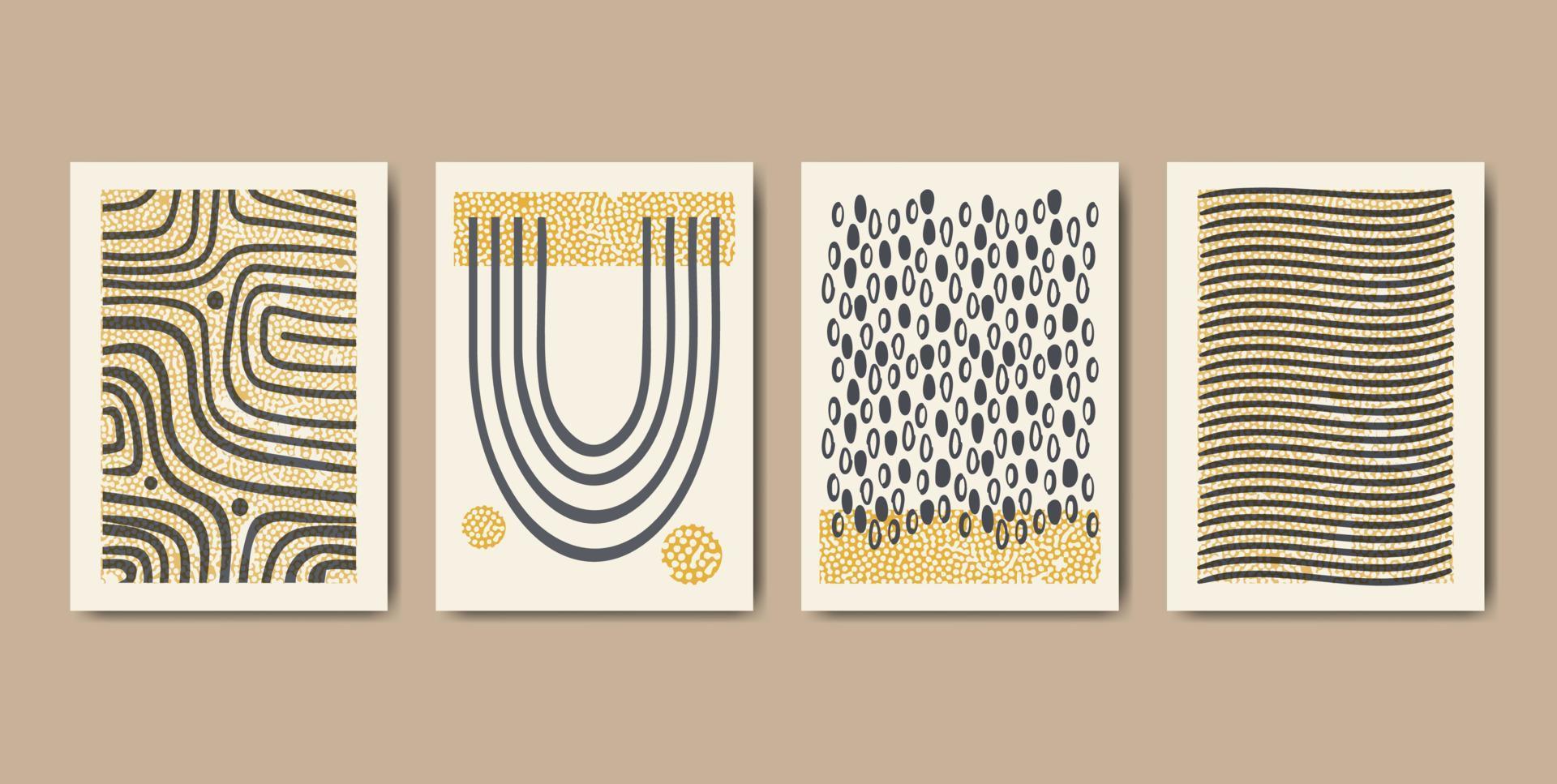 Trendy set of abstract creative minimal artistic poster vector