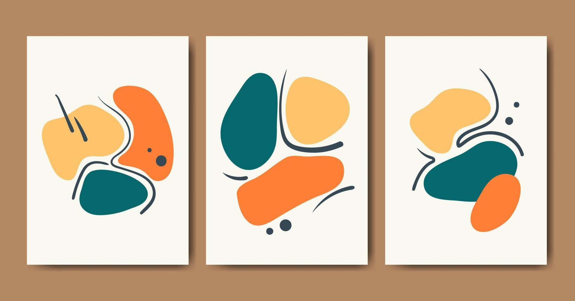 Set of Abstract Modern Art Background Poster vector