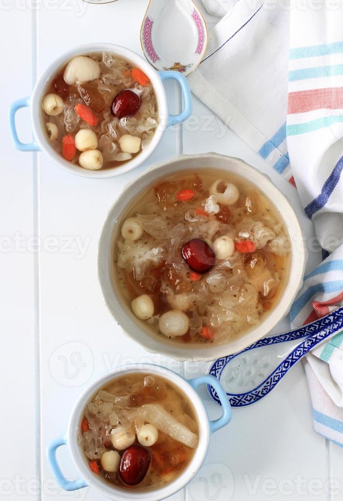 Stewed Peach Gum Cantonese Food, Triple Collagen Food photo